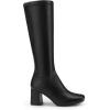 DREAM PAIRS Women’s Gogo Boots Square Toe Chunky Wide Calf Knee High Boots For Women(Black/Pu)