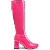 DREAM PAIRS Women’s Gogo Boots Square Toe Chunky Wide Calf Knee High Boots For Women(Hot Pink-pat)