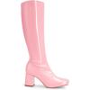 DREAM PAIRS Women’s Gogo Boots Square Toe Chunky Wide Calf Knee High Boots For Women(Pink-pat)