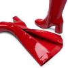 DREAM PAIRS Women’s Gogo Boots Square Toe Side Zipper Chunky Heel Knee High Boots For Women(Red)