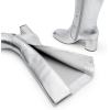 DREAM PAIRS Women’s Gogo Boots Square Toe Side Zipper Chunky Heel Knee High Boots For Women(Silver)