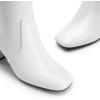 DREAM PAIRS Women’s Gogo Boots Square Toe Side Zipper Chunky Heel Knee High Boots For Women(White)