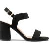 DREAM PAIRS Women’s High Chunky Heels Square Toe Block Ankle Strap Dress Comfort Sandals(Black-nubuck)