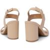 DREAM PAIRS Women’s High Chunky Heels Square Toe Block Ankle Strap Dress Comfort Sandals(Nude-nubuck)