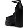 DREAM PAIRS Women’s High Chunky Platform Closed Toe Block Heels Square Toe Ankle Strap Dress Wedding Party Pumps Shoes Aurelia(Black-satin)