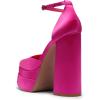DREAM PAIRS Women’s High Chunky Platform Closed Toe Block Heels Square Toe Ankle Strap Dress Wedding Party Pumps Shoes Aurelia(Rose Red-satin)