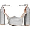 DREAM PAIRS Women’s High Chunky Platform Closed Toe Block Heels Square Toe Ankle Strap Dress Wedding Party Pumps Shoes Aurelia(Silver-rhinestone)