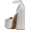 DREAM PAIRS Women’s High Chunky Platform Closed Toe Block Heels Square Toe Ankle Strap Dress Wedding Party Pumps Shoes Aurelia(Silver-rhinestone)