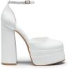 DREAM PAIRS Women’s High Chunky Platform Closed Toe Block Heels Square Toe Ankle Strap Dress Wedding Party Pumps Shoes Aurelia(White)