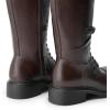 DREAM PAIRS Women’s Knee High Boots Combat Boots Adjustable Straps Lace Up Buckles Chunky Low Heel Fall Booties with Side Zipper to Put on and off(Brown)