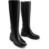 DREAM PAIRS Women’s Knee High Boots Square Toe Low Block Heel Casual Comfort Riding Long Boots with Side Zipper(Black)