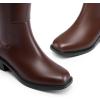 DREAM PAIRS Women’s Knee High Boots Square Toe Low Block Heel Casual Comfort Riding Long Boots with Side Zipper(Brown)