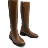 DREAM PAIRS Women’s Knee High Boots Square Toe Low Block Heel Casual Comfort Riding Long Boots with Side Zipper(Khaki)