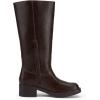 DREAM PAIRS Womens Knee High Boots Square Toe Platform Chunky Block Heel Banana Campus Boots for Women Comfortable Low Heel Side Zipper Womens Riding Tall Boots(Dark Brown)