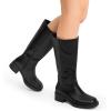 DREAM PAIRS Womens Knee High Boots Square Toe Platform Chunky Block Heel Banana Campus Boots for Women Comfortable Low Heel Side Zipper Womens Riding Tall Boots(Black)