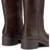 DREAM PAIRS Womens Knee High Boots Square Toe Platform Chunky Block Heel Banana Campus Boots for Women Comfortable Low Heel Side Zipper Womens Riding Tall Boots(Dark Brown)