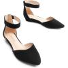DREAM PAIRS Women’s Low Wedge Ankle Strap Dress Flats Shoes(Black/Nubuck)