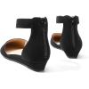 DREAM PAIRS Women’s Low Wedge Ankle Strap Dress Flats Shoes(Black/Nubuck)