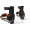 DREAM PAIRS Women’s Low Wedge Ankle Strap Dress Flats Shoes(Black/Pu)