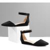 DREAM PAIRS Women’s Low Wedge Ankle Strap Dress Flats Shoes(Black-knit)