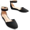 DREAM PAIRS Women’s Low Wedge Ankle Strap Dress Flats Shoes(Black-knit)