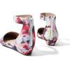 DREAM PAIRS Women’s Low Wedge Ankle Strap Dress Flats Shoes(Floral)