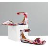 DREAM PAIRS Women’s Low Wedge Ankle Strap Dress Flats Shoes(Floral)