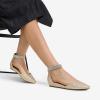 DREAM PAIRS Women’s Low Wedge Ankle Strap Dress Flats Shoes(Gold/Glitter)