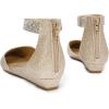 DREAM PAIRS Women’s Low Wedge Ankle Strap Dress Flats Shoes(Gold/Glitter)