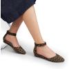 DREAM PAIRS Women’s Low Wedge Ankle Strap Dress Flats Shoes(Leopard-suede)