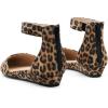 DREAM PAIRS Women’s Low Wedge Ankle Strap Dress Flats Shoes(Leopard-suede)