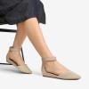 DREAM PAIRS Women’s Low Wedge Ankle Strap Dress Flats Shoes(Nude-knit)