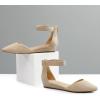 DREAM PAIRS Women’s Low Wedge Ankle Strap Dress Flats Shoes(Nude-knit)