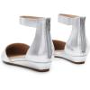 DREAM PAIRS Women’s Low Wedge Ankle Strap Dress Flats Shoes(Silver)