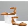 DREAM PAIRS Women’s Low Wedge Ankle Strap Dress Flats Shoes(Tan)