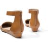 DREAM PAIRS Women’s Low Wedge Ankle Strap Dress Flats Shoes(Tan)