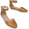 DREAM PAIRS Women’s Low Wedge Ankle Strap Dress Flats Shoes(Tan)