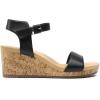 DREAM PAIRS Women’s Open Toe Buckle Ankle Strap Platform Wedge Sandals Women 2025(Black/Pu)
