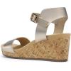 DREAM PAIRS Women’s Open Toe Buckle Ankle Strap Platform Wedge Sandals Women 2025(Gold-pu)