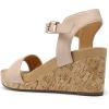 DREAM PAIRS Women’s Open Toe Buckle Ankle Strap Platform Wedge Sandals Women 2025(Nude-suede)