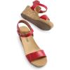 DREAM PAIRS Women’s Open Toe Buckle Ankle Strap Platform Wedge Sandals Women 2025(Red/Pu)