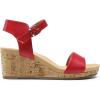 DREAM PAIRS Women’s Open Toe Buckle Ankle Strap Platform Wedge Sandals Women 2025(Red/Pu)