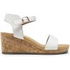 DREAM PAIRS Women’s Open Toe Buckle Ankle Strap Platform Wedge Sandals Women 2025(White/Pu)