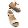 DREAM PAIRS Women’s Open Toe Buckle Ankle Strap Platform Wedge Sandals Women 2025(White/Pu)