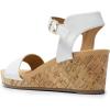 DREAM PAIRS Women’s Open Toe Buckle Ankle Strap Platform Wedge Sandals Women 2025(White/Pu)