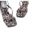 DREAM PAIRS Women’s kitten Low Strappy Lace Up Heels Open Square Toe Thong Ankle Strap Heels Sexy Fashion Comfort Dress Shoes Party Sylvestra Pumps Heeled Sandals(Leopard)