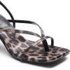 DREAM PAIRS Women’s kitten Low Strappy Lace Up Heels Open Square Toe Thong Ankle Strap Heels Sexy Fashion Comfort Dress Shoes Party Sylvestra Pumps Heeled Sandals(Leopard)