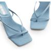 DREAM PAIRS Women’s kitten Low Strappy Lace Up Heels Open Square Toe Thong Ankle Strap Heels Sexy Fashion Comfort Dress Shoes Party Sylvestra Pumps Heeled Sandals(Denim Blue)