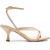 DREAM PAIRS Women’s kitten Low Strappy Lace Up Heels Open Square Toe Thong Ankle Strap Heels Sexy Fashion Comfort Dress Shoes Party Sylvestra Pumps Heeled Sandals(Nude-pu)