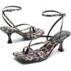 DREAM PAIRS Women’s kitten Low Strappy Lace Up Heels Open Square Toe Thong Ankle Strap Heels Sexy Fashion Comfort Dress Shoes Party Sylvestra Pumps Heeled Sandals(Leopard)
